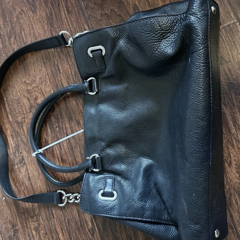 Michael Kors Black and Silver Structured Shoulder Bag